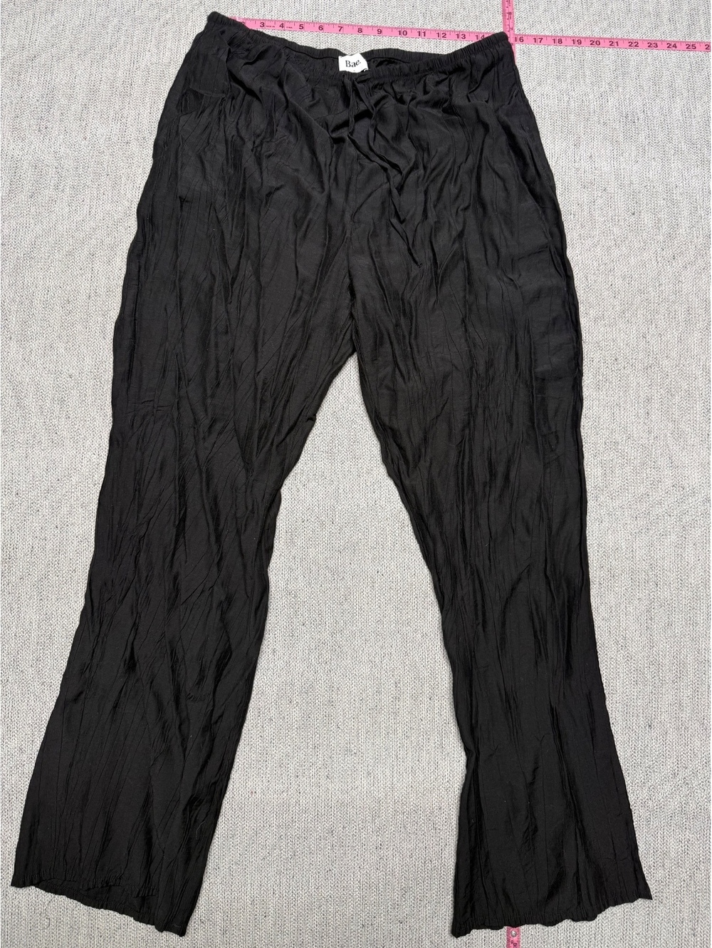 Bae. Black Viscose Nylon Blend Elastic Waist Pants Size L